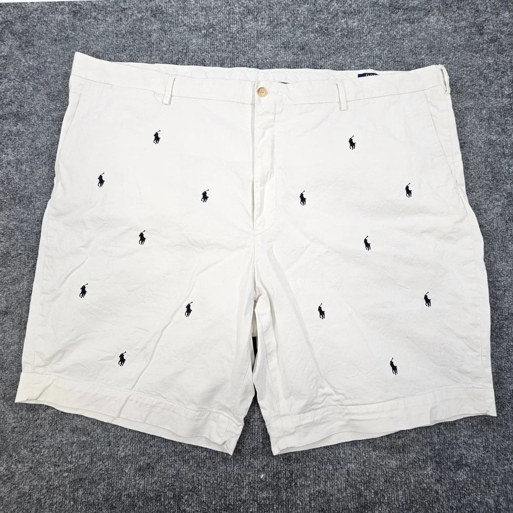 Polo Ralph Lauren Short Men 48 Stretch Classic Fit Chino All Over Pony Cream Big